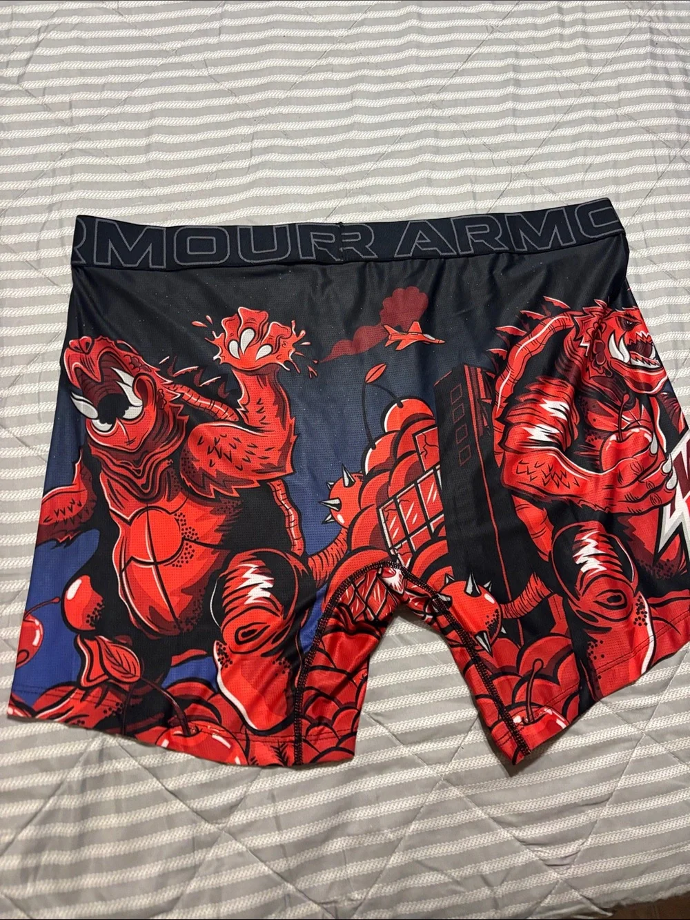 Under Armour Men’s Black and Red Graphic Boxer Briefs